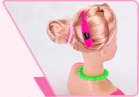 Juguetes de peluquería de muñeca de media longitudinal para niños, modelo de simulación de entrenamiento de Cabello, peluquería y maquillaje, Casa de - details 5