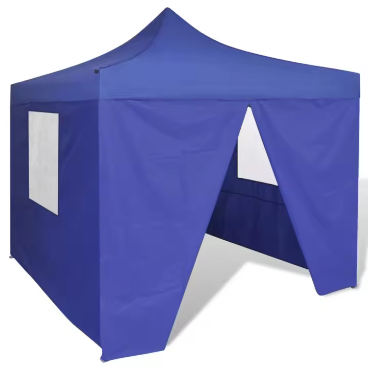 vidaXL Cenador plegable azul con 4 paredes 3x3 m - 1