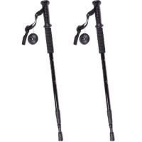 Bastones de Trekking de Aluminio, 2 Unidades, Color Negro - Senderismo, Montaña y Ruta - details 0