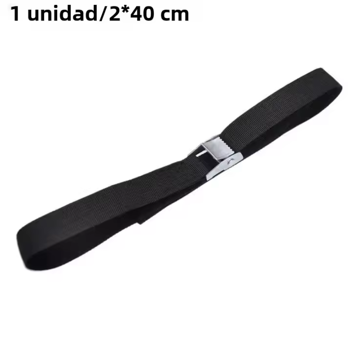 Cinta De Tensión Para Equipaje De Coche 1pc 2x40cm Cuerda De Atado De Carga Rígida Para Equipaje Pesado Con Hebilla De Rayo - 1
