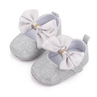 Zapatos De Niña Bebé Con Diamantes Infantil Princesa Con Lazo Flats Antideslizantes Para 1 Año Regalos Para Baño Cristianos - details 3