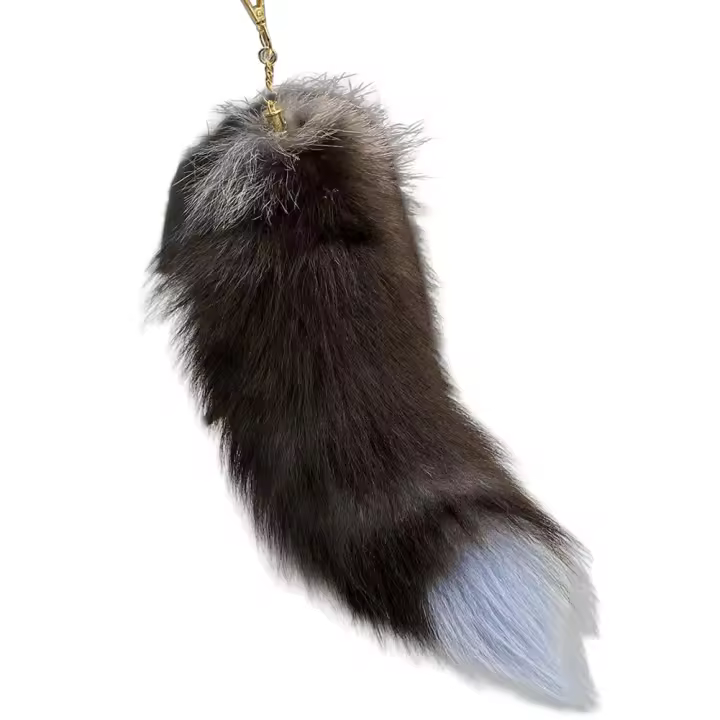 Gran Colgante De Peluche De Zorro Falso Para Llavero Colgante De Cola De Therian Para Bolso Regalo Para Mujeres Y Niñas Estilo Moderno Tamaño Aproximado De 35-40cm - 1