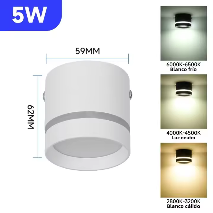 Lámpara De Pared LED Plegable Downlight Para Sala De Estar Cocina Iluminación Interior Foco De Techo Montaje En Superficie - 1