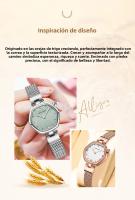 Reloj De Cuarzo Hannah Martin Para Mujer Con Correa De Malla De Acero Inoxidable Y Movimiento Importado Moda Geométrica Resistente Al Agua Y Al Choque - details 1