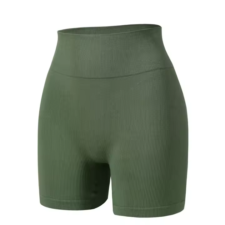 Shorts Deportivos Sin Costuras De Cintura Alta Para Mujer Fitness Running Yoga Levantamiento De Glúteos Ciclismo Ropa Deportiva - 1