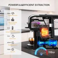 Cafetera multicápsula,Cafetera espresso,Apta para múltiples variedades de café,compatible capsulas DG nes ese pod polvo de café,600ml 1450W,19 Bares - details 7