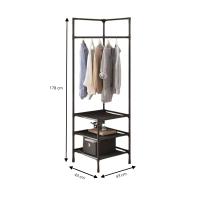 LUTODY - Perchero de pie, Zapatero, Compacto de varios niveles, Organizador esquinero de prendas y zapatos, Vertical, Tubo metal, Vestidor portátil para recibidor, Entrada, Sala de estar, Salón, Ligero y resistente - details 12