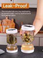 Juego De Botellas De Ensalada Con Cuchara Dispensador Seco Y Húmedo Jarrón De Sandía Para Cocina Herramienta Separadora De Jugos Estilo Japonés Material Vidrio - details 0