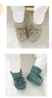 Calcetines Y Zapatos Para Bebé Recién Nacidos Antideslizantes En Color Sólido Adecuados Para Primeros Pasos Y Uso Diario - details 3