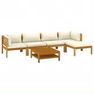 VIDAXL 3086929 conjunto mobiliario de jardín con cojines en color crema de diseño moderno vida xl - 1