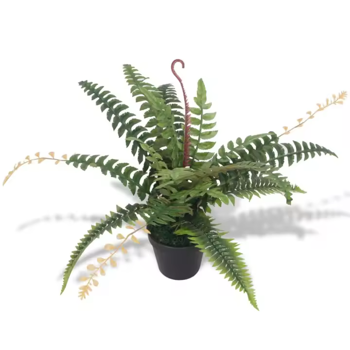 vidaXL Helecho artificial con macetero 50 cm verde - 1