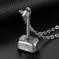 Collares con colgante de martillo de Thor para hombre colgante Mjolnir vikingo nórdico, amuletos, acero inoxidable - details 0