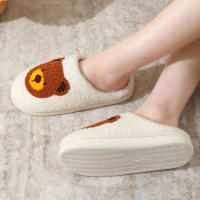 Zapatillas De Casa Para Mujer Lucyever Con Patrón De Oso Suaves Y Cálidas De Peluche Antideslizantes Para Interior Invierno - details 6