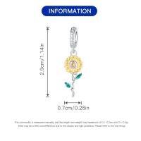 Encanto De Flor De Térmilo 925 Plata Esterlina Auténtica Con Encanto De Semillas De Girasol Colgante Para Pulsera Original Joyería Fina Para Mujer Regalo De Noche Fiesta - details 3