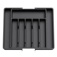 Organizador De Cajón De Cocina Ajustable En Expansión Para Cuchillos Y Cucharas En Negro Herramienta De Almacenamiento Para Utensilios De Cuchillería - details 2