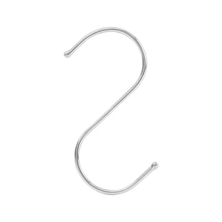 10 Ganchos para Colgar, Ganchos en Forma de S, Ganchos Metal para Cocina, Baño, Armario, Oficina, Jardín（Medio, Plata） - 1