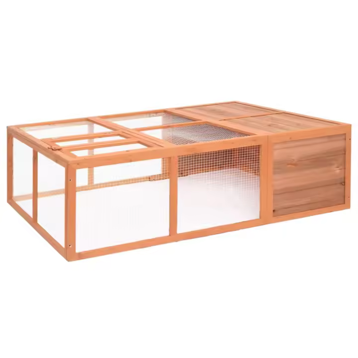 vidaXL Jaula de animales de jardín madera maciza abeto 150x100x50 cm - 1