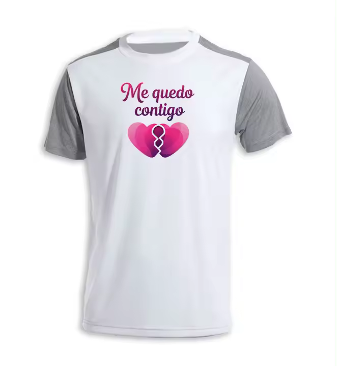 MERCHANDMANIA CAMISETA bicolor frase motivadora aniversario novios amor te quiero tshirt - 1