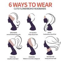 Cinta Para El Cabello Estilo Bohemio Elástica Yoga Para Mujer Accesorios De Pelo Vintage Impresión Unisex Cinta Cross Scrunchies - details 2