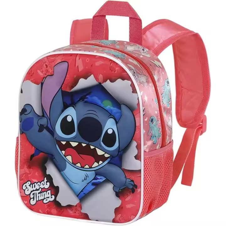 Mochila 3D Pequeña Thing Stitch Disney Color Rosa. Tamaño 31x26x11cm. KARACTERMANIA - 1