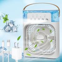 MAXHOME-Ventilador de aire acondicionado portátil, mini enfriador de aire evaporativo con luz LED de 7 colores,3 velocidades de viento,3 modos de pulverización,negro,azul y blanco - details 3