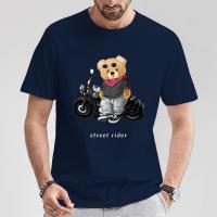 Camiseta De Algodón 100% Para Hombres Estampada De Caballero Callejero Y Oso Casual Manga Corta Verano Tallas S a 5XL - details 4