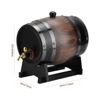 Barrel De Vino Vintage De 3L Con Façade En Madera De Roble Negro Accesorios Para Vino Gran Capacidad Para Brandy Y Whisky - details 8
