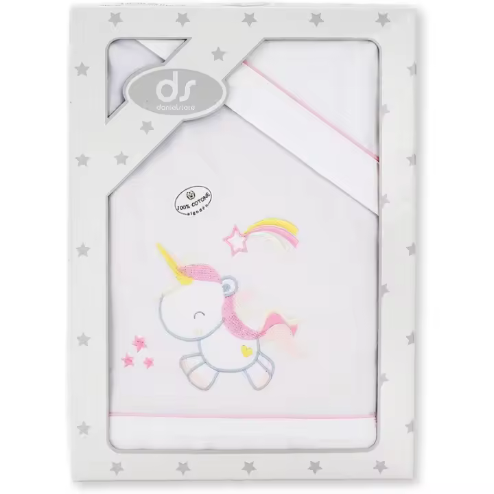 Interbaby - Juego de Sábanas Cuna Algodón 60x120 (Unicornio Rosa) - 1
