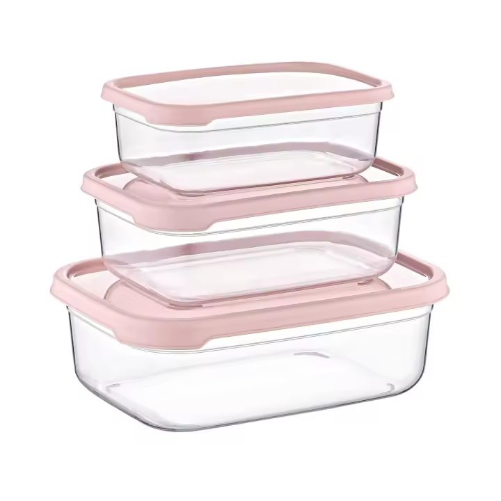 Set 3 Recipientes Herméticos para Alimentos, de forma Rectangular 7house - 1