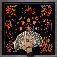 Mantel De Taro Con Doce Constelaciones Y Cielo Estrellado 1pc Decoración De Juego De Tarot Estilo Moderno Poliéster 100% - details 73