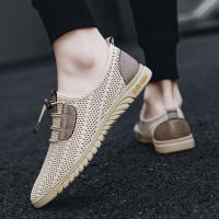 Zapatos Casuales Transpirables Para Hombre Verano Mocasines Deportivos Con Mesh Suela Suave Zapatos Planos Cómodos Para Negocios Y Uso Diario - details 1