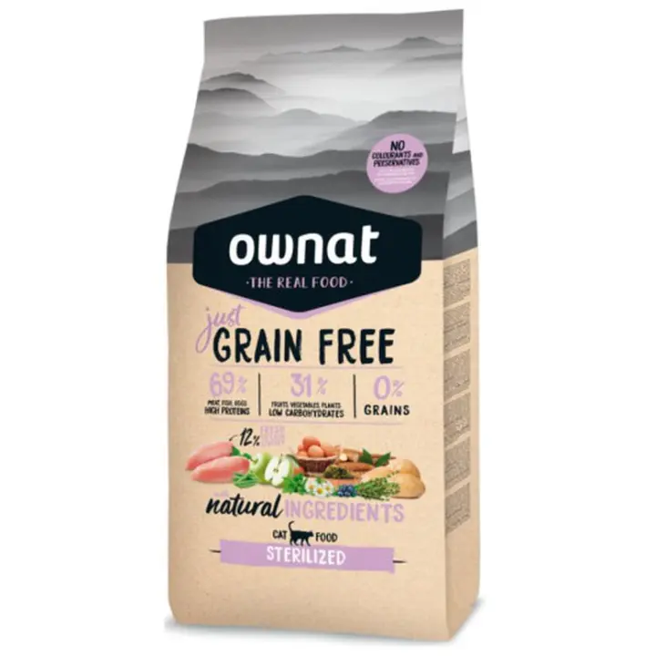 Ownat Pienso para Gatos Esterilizados Grain Free - Alimentación saludable para gatos esterilizados sin cereales - 1