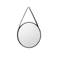 STARLEY-Espejo Redondo Asa Polipiel Negro,Espejo para colgar en la pared,Espejo Decorativo Redondo Moderno y Sencillo para apartamento, sala de estar, dormitorio 38.5cm - details 0