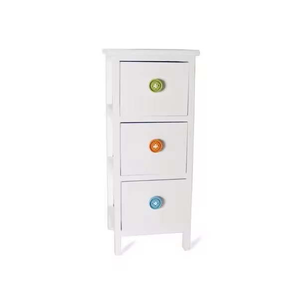 Cajonera G Blanca Madera 3 Cajones 25x25x60cm - 1