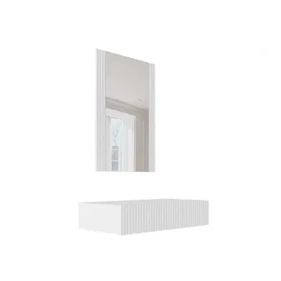 Tocador Charlotte H111 , Muebles ES, Espejo, Blanco, 80 x 97 x 42cm - 1