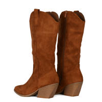 Altamoda- Botas Camperas Para Mujer Con Tacon Estilo Cowboy color Camel - details 2