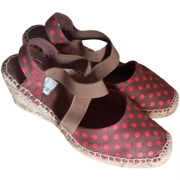 Alpargatas ANIMS con cuña de yute modelo SEVILLA- Estilo y comodidad para tus pies - VEGANO - Disponible también en cuadros VICHY azul o rosa - 1