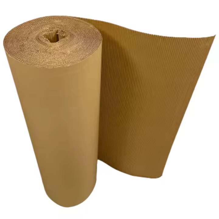Tradineur - Rollo de cartón ondulado, espesor de 2 mm, flexible, bobina de pintor, protector para cubrir suelos, embalaje, 90 cm x 5 m - 1