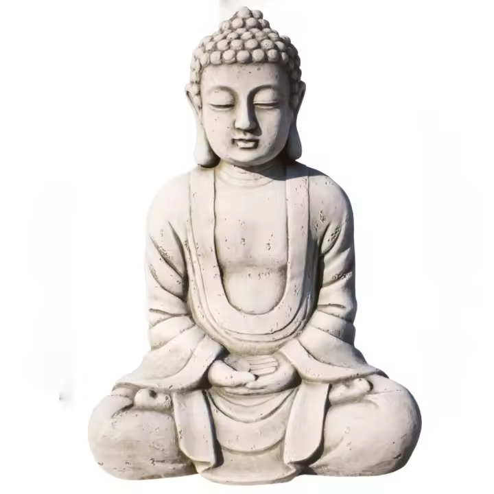 Figura decorativa Buda del Éxito 38cm, fabricada en hormigón piedra. Marca AnaParra. - 1