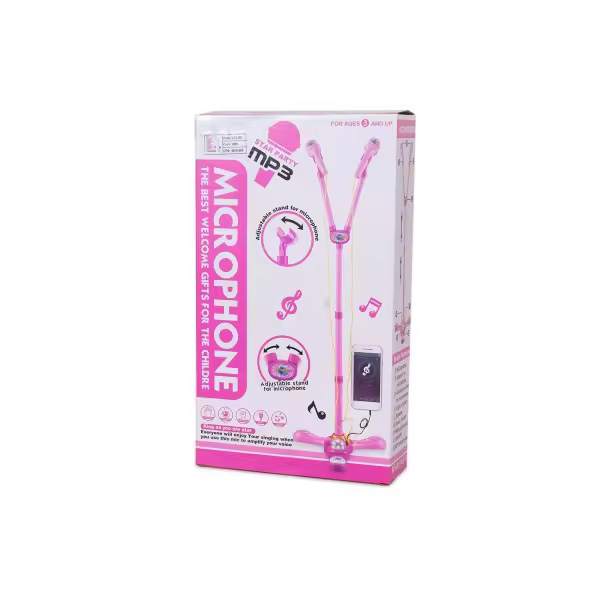 Micrófonos Rosas con Pie Ajustable Toinsa 858-590 – Pack de 2 Micrófonos para Niños o Presentaciones (Baterías No Incluidas) - 1