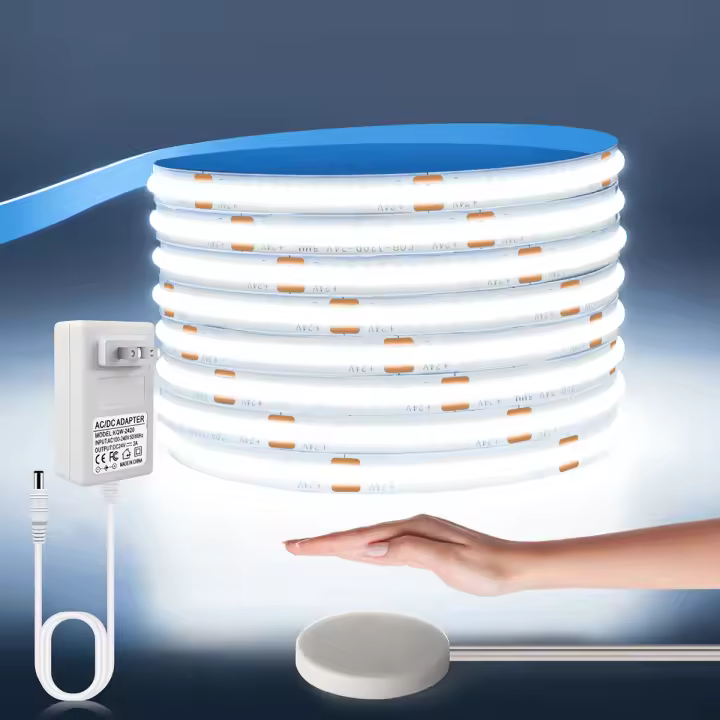Tira De LED COB 24V 10M Con Dimmer Táctil Y Sensor De Movimiento Manual Para Decoración De Habitaciones 320LEDs/M No Impermeable - 1