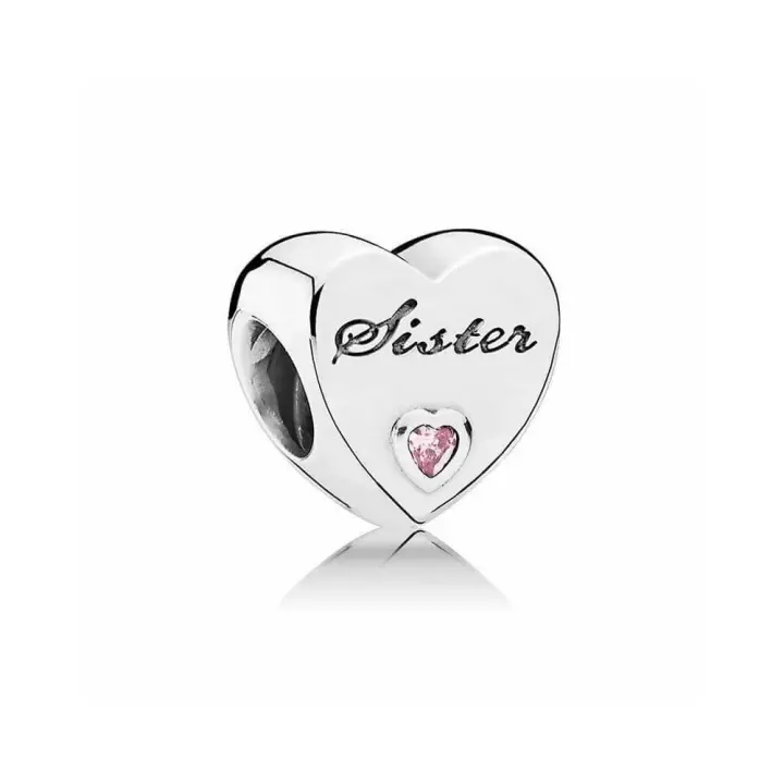 PANDORA Charm de Plata Amor de Hermana Sister Ref 791946PCZ Joyería Infantil - 1