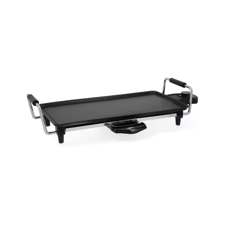 Dcook Plancha eléctrica de asar 2000W, 42.5X22CM, Acero. Cocina saludable sin aceite, superficie amplia, control de temperatura ajustable. ¡Prepara carnes, pescados y verduras fácilmente!" - 1