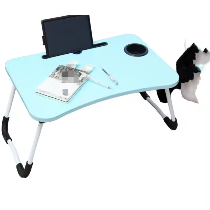 Mesa de Cama plegable portátil multifuncional de 60 cm x 40 cm, Mesa ajustable para computadora portátil, Mesa auxiliar para computadora portátil, Mesa auxiliar para computadora portátil en sofá - 1