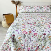 Juego de Sábanas Estampado Flores Acuarela– Alo Home - details 0