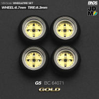BNDS Rines De Aleación Con Neumáticos De Goma Para Vehículo De Escala 1/64 Estilo JDM VIP 8.3mm Conjunto De 4 Piezas Accesorios Detallados Para Modelo De Coche - details 35