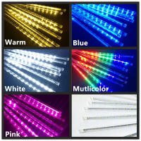 1pc Luces De Show De Meteorito Lluvia Caída De Luz 8 Tubo LED Caída De Nieve Luz De Gota De Agua Para Decoración De Fiesta De Boda Y Navidad - details 8