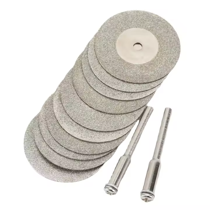 10pcs Disco De Corte Diamante 30mm Mini Sierra Con 2pcs Conector Tornillo De 3mm Para Herramienta Rotativa Dremel Drill Fit - 1