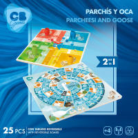 CB Games - Parchís y oca 2 en 1, 25x25 cm, juegos de mesa, para niños, adultos, familia, educativo, de 2 a 4 jugadores, 25 piezas, para mayores de 4 años - details 1