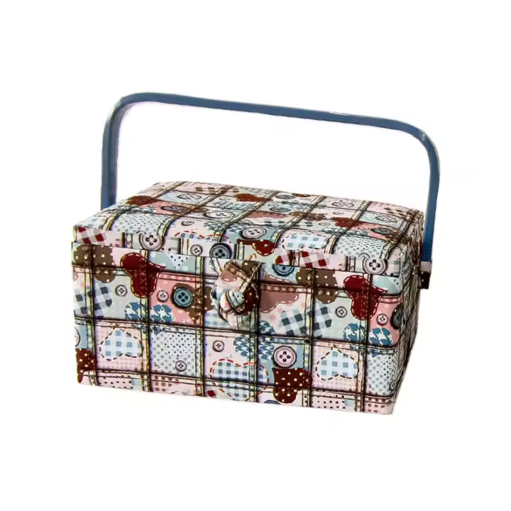 NADEL - 75314 Costurero rectangular realizado en tejido estampado mercero con unas medidas de 26x19x15cm - 1